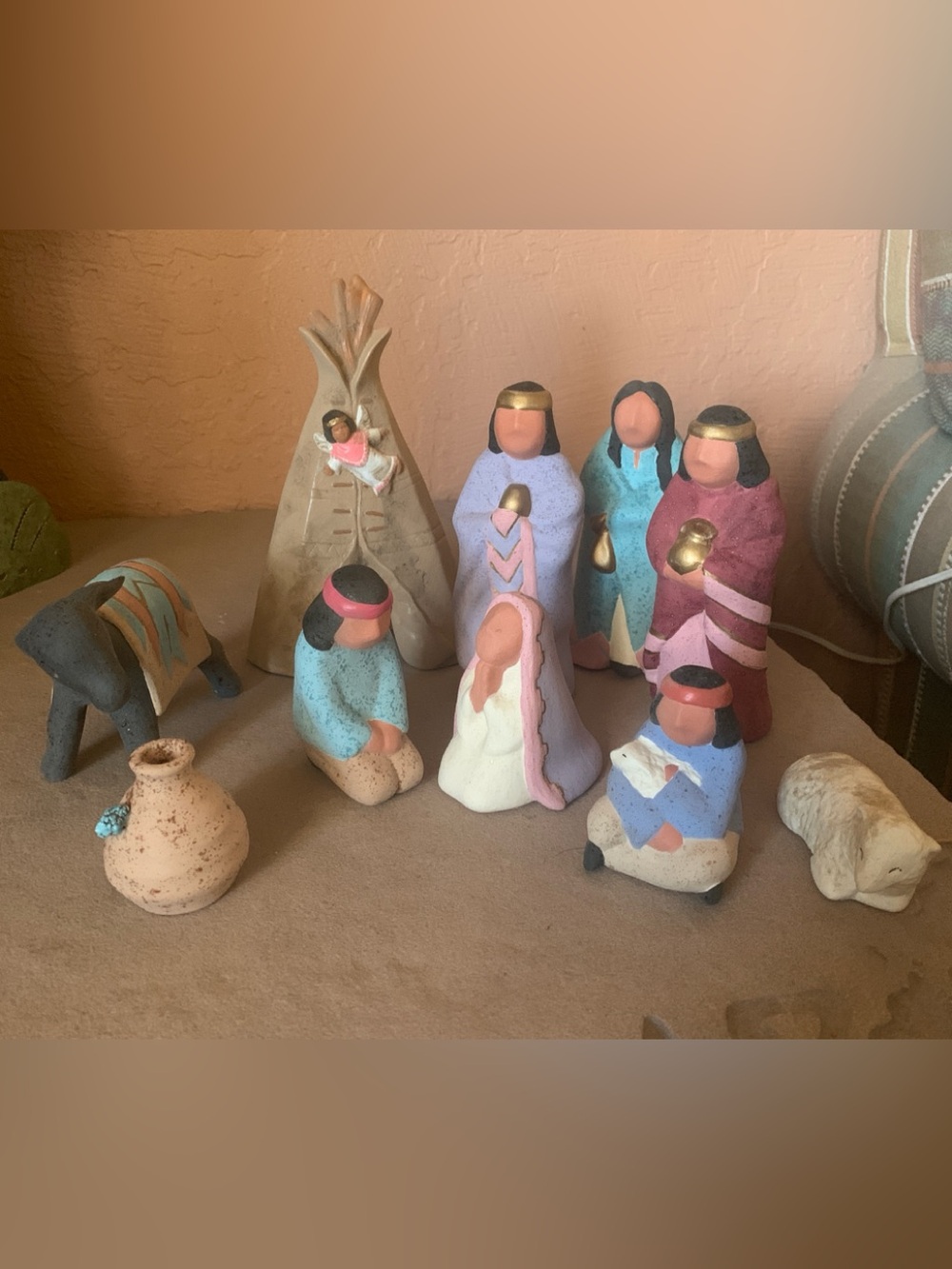 Handcrafted Southwestern Nativity Set - Multicolor